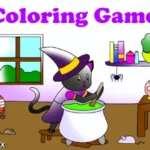 Cat Witch Coloring Game